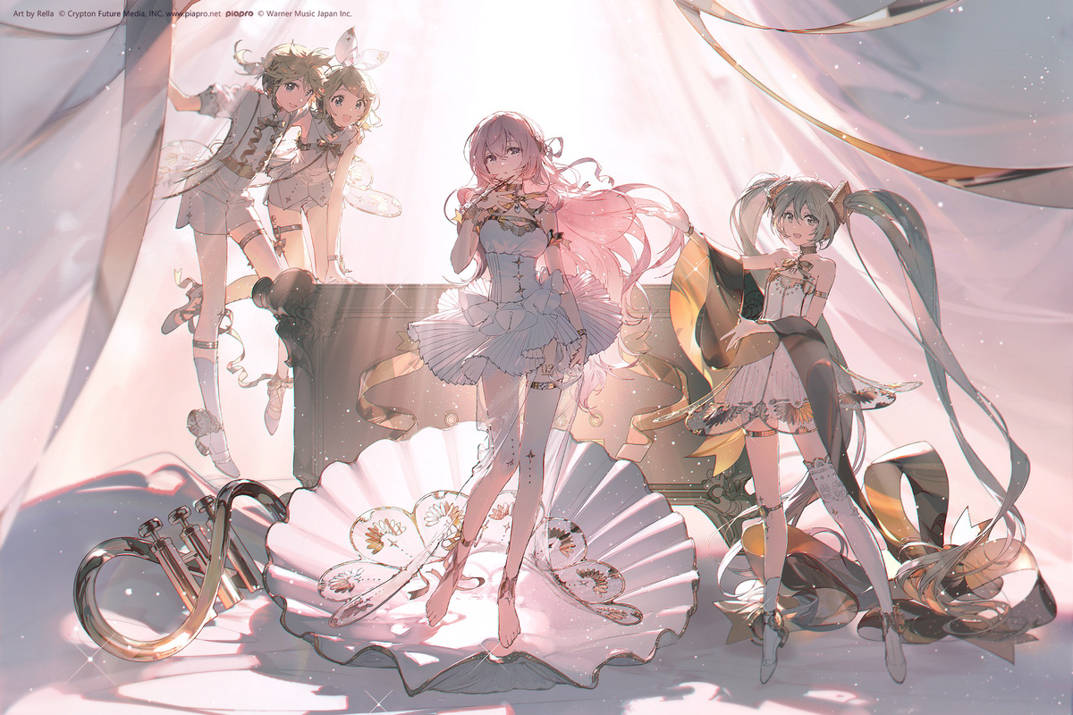 This is a pixiv picture whose title is The Birth of Gramophone Luka.