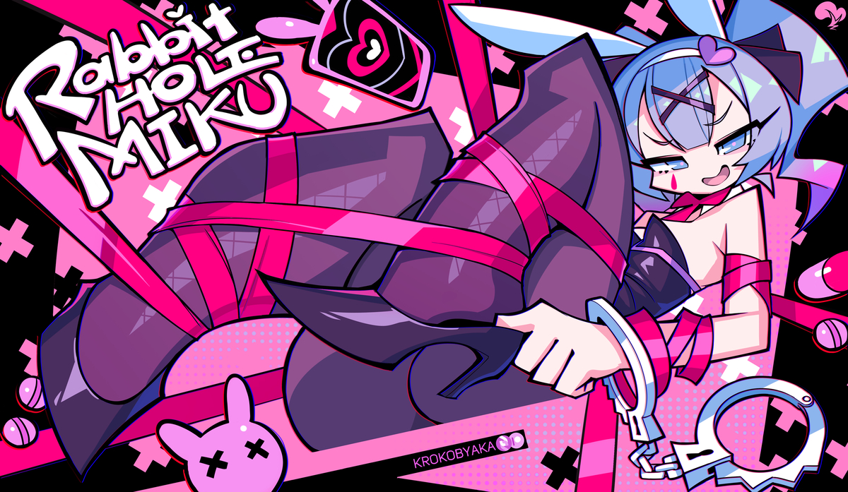 This is a pixiv picture whose title is Rabbit Hole Miku.