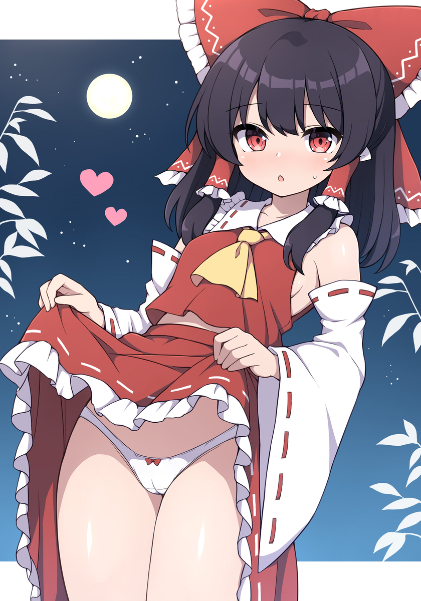 This is a pixiv picture whose title is たくし上げ霊夢.