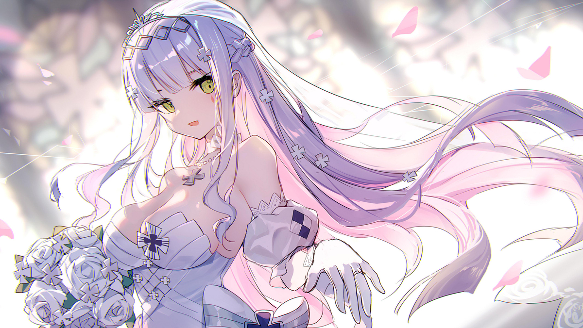 This is a pixiv picture whose title is HK416花嫁🌸.