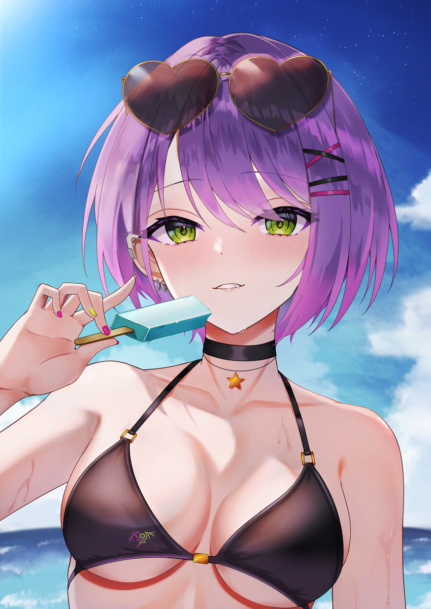 This is a pixiv picture whose title is 「あっ、僕のアイス、、、」.