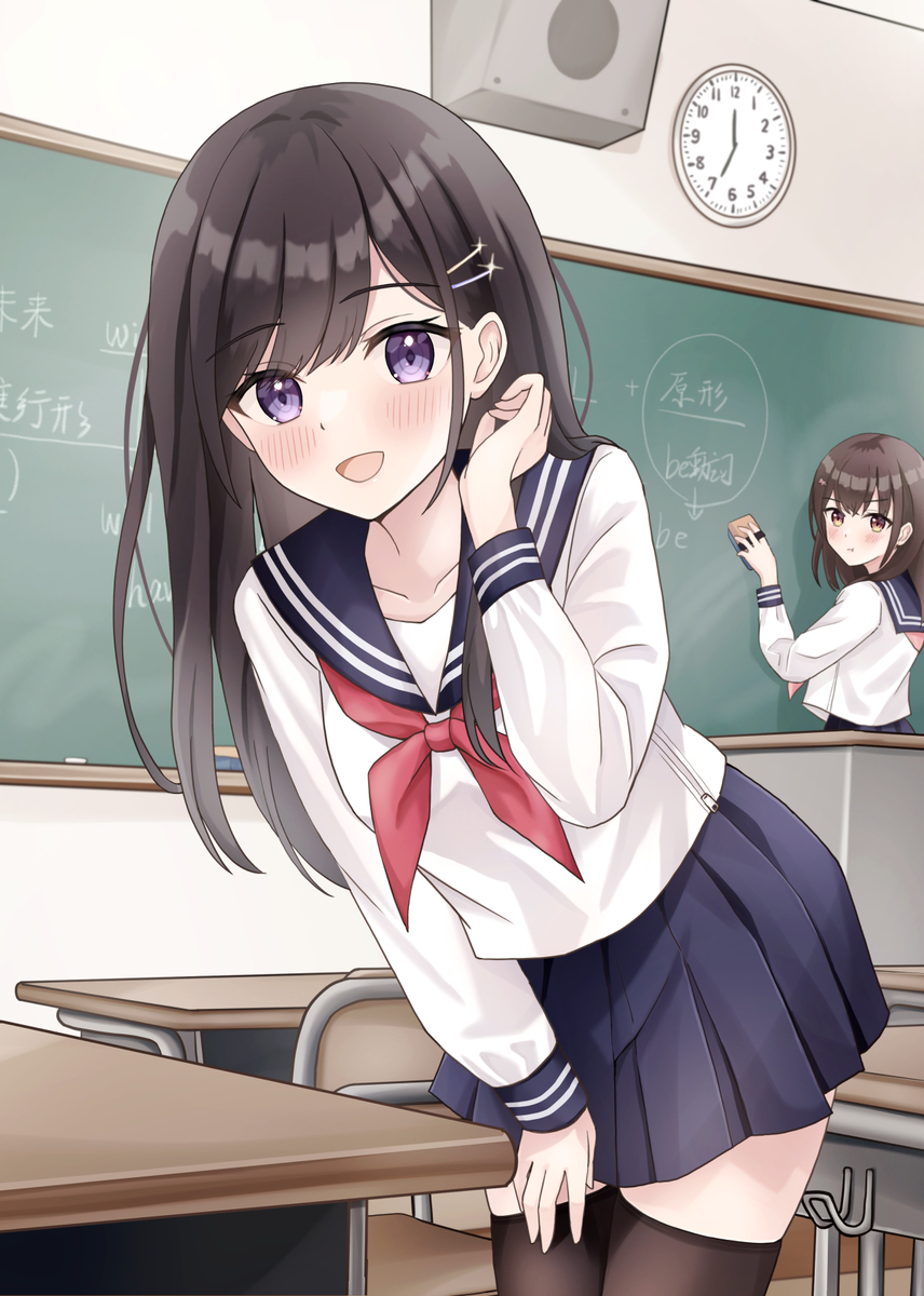 This is a pixiv picture whose title is 「ヘアピンありがとう、大切にするね」.