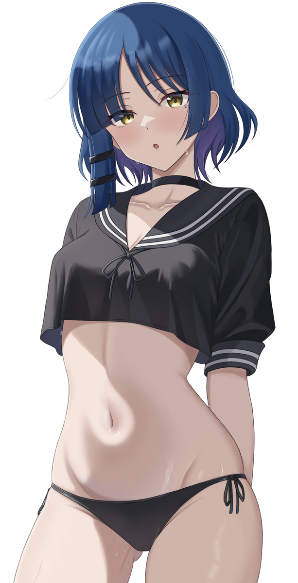 This is a pixiv picture whose title is リョウ先輩「そんなに覗いても見えないよ？」.