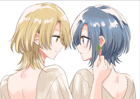 This is a pixiv picture whose title is 【創作百合】モドクラちゃんまとめ①.