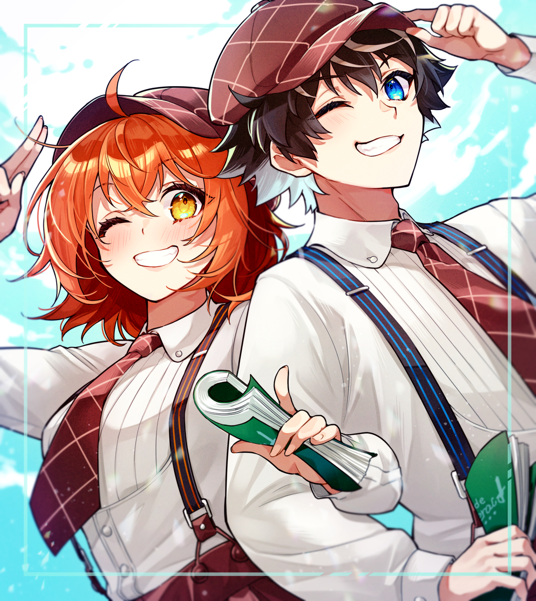 This is a pixiv picture whose title is 📘⚔📘.