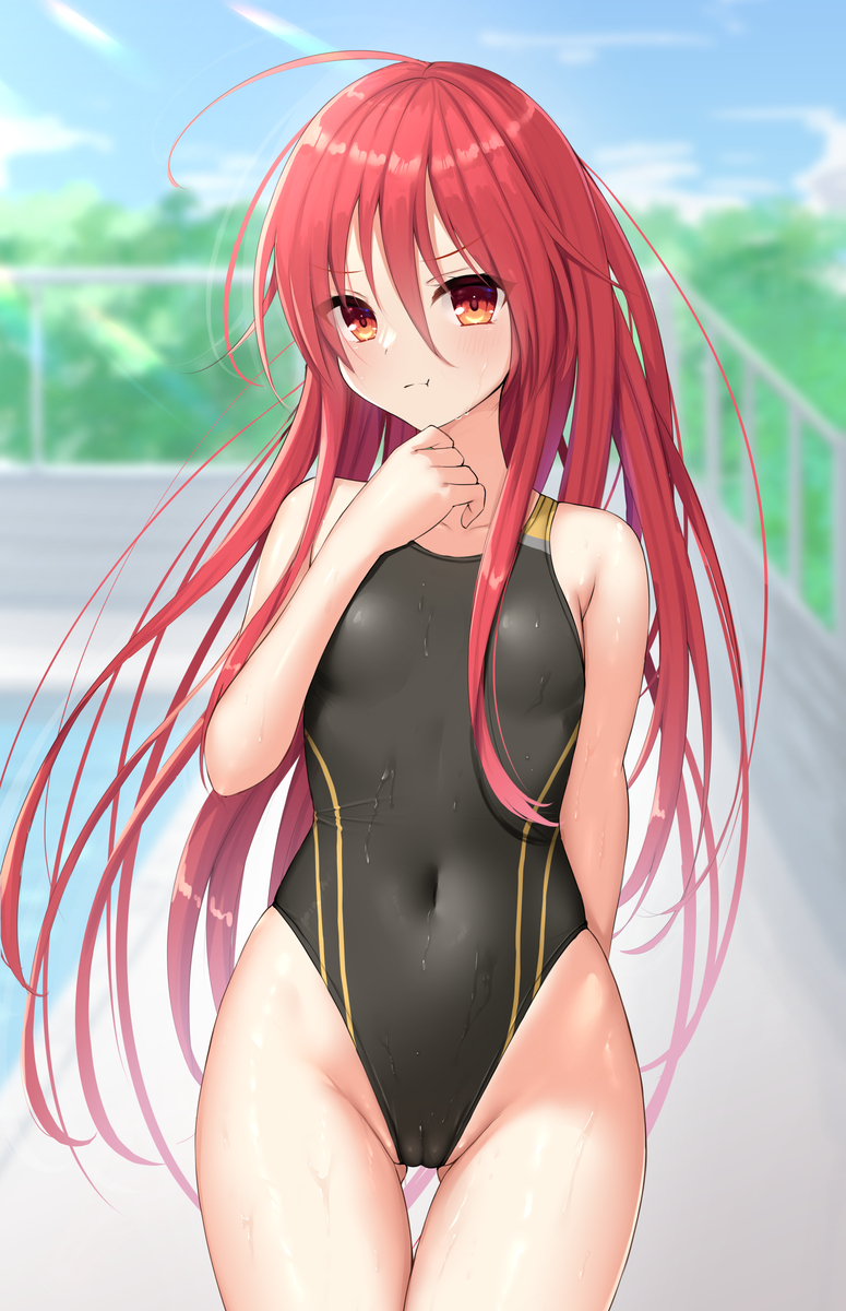 This is a pixiv picture whose title is 競泳水着シャナ.
