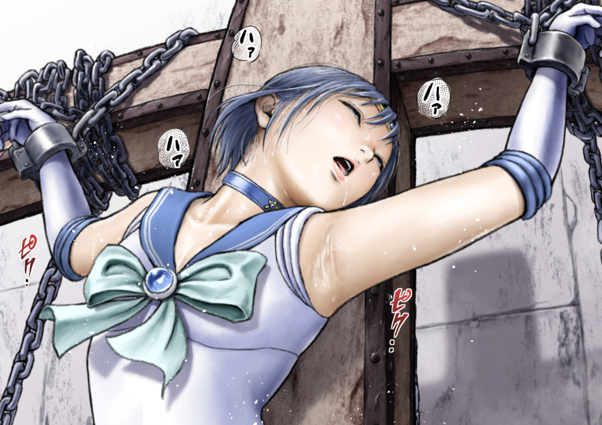 This is a pixiv picture whose title is セーラーヒロイン　磔拘束.
