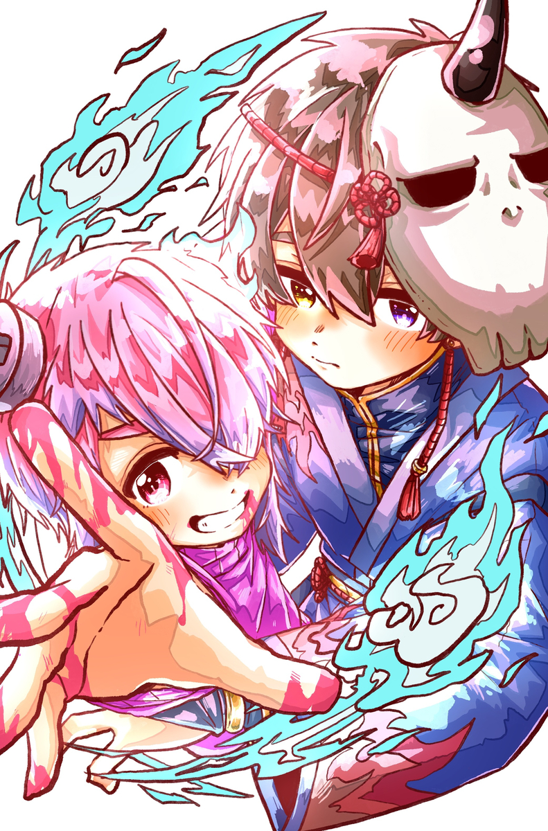 This is a pixiv picture whose title is 死神さんとテケテケ.