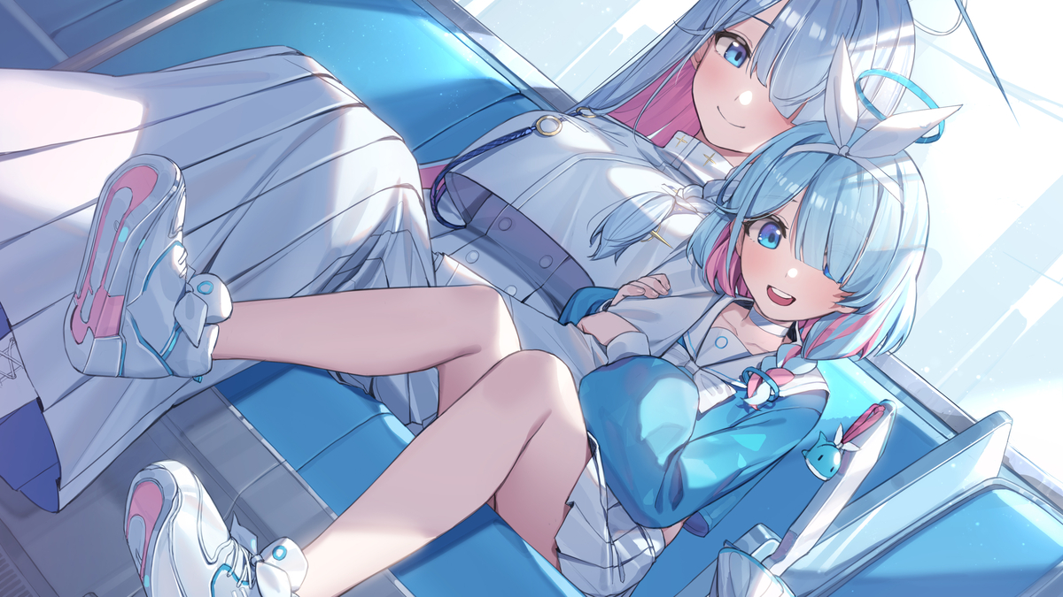 This is a pixiv picture whose title is 連邦生徒会長+アロナ.