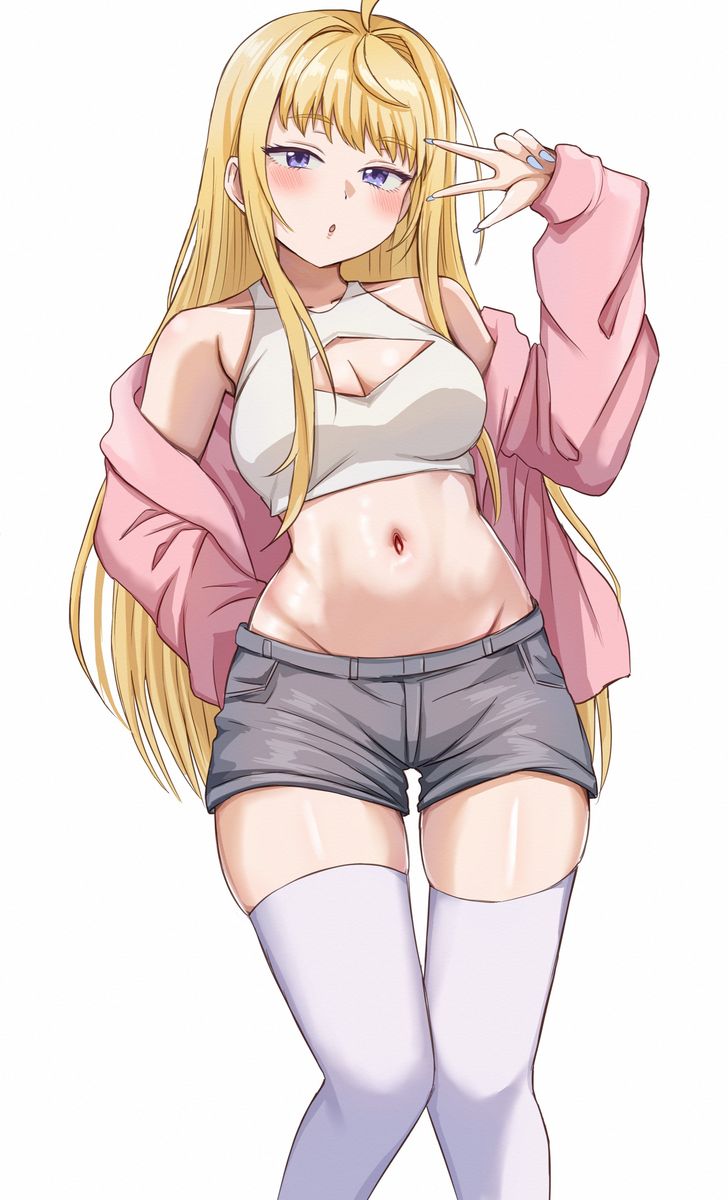 This is a pixiv picture whose title is へそ出しギャルはなまらめんこい！.