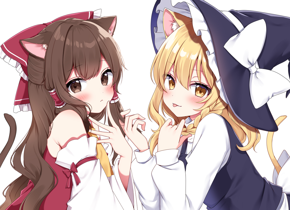 This is a pixiv picture whose title is レイマリ！.