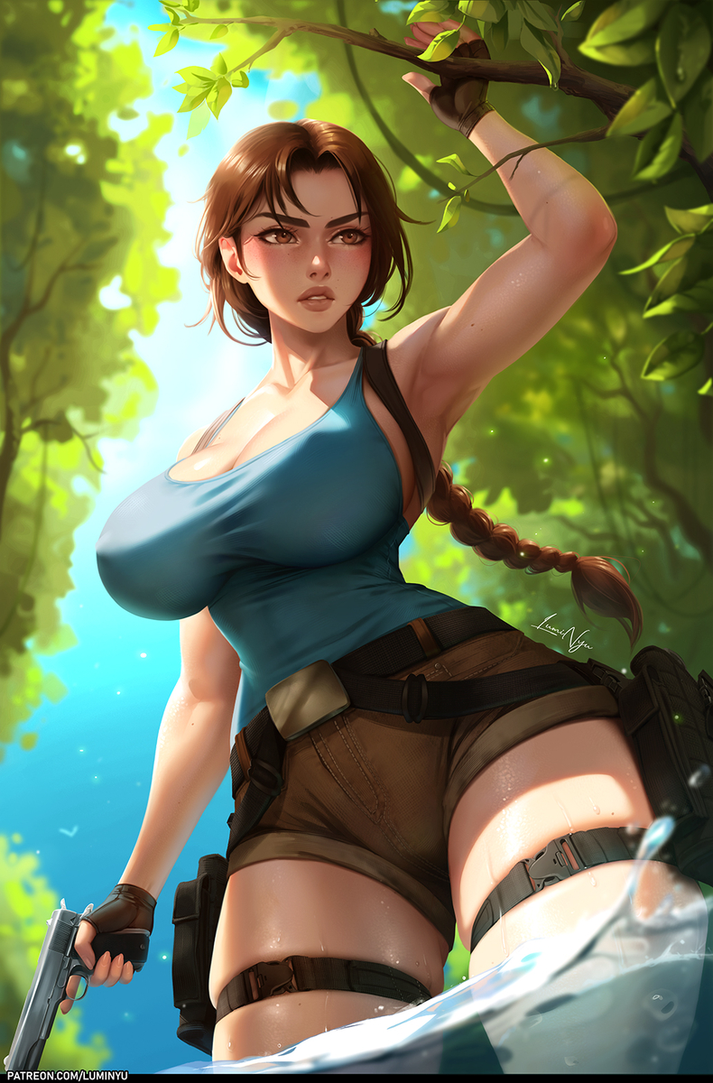 This is a pixiv picture whose title is Lara Croft.