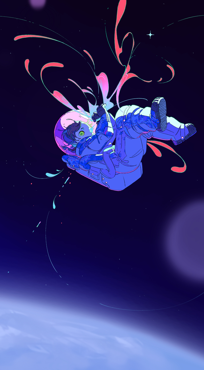 This is a pixiv picture whose title is 「星を見ていた。」.