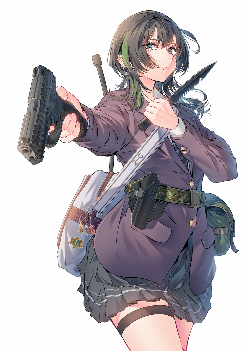 This is a pixiv picture whose title is 武装女子高生.