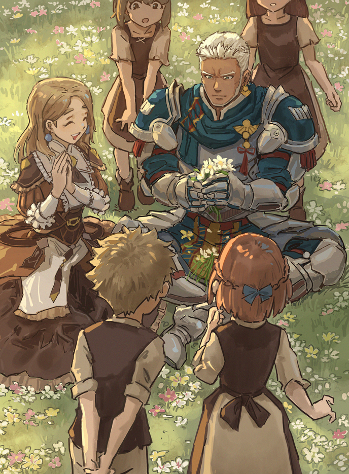 This is a pixiv picture whose title is Making Flower Wreath.
