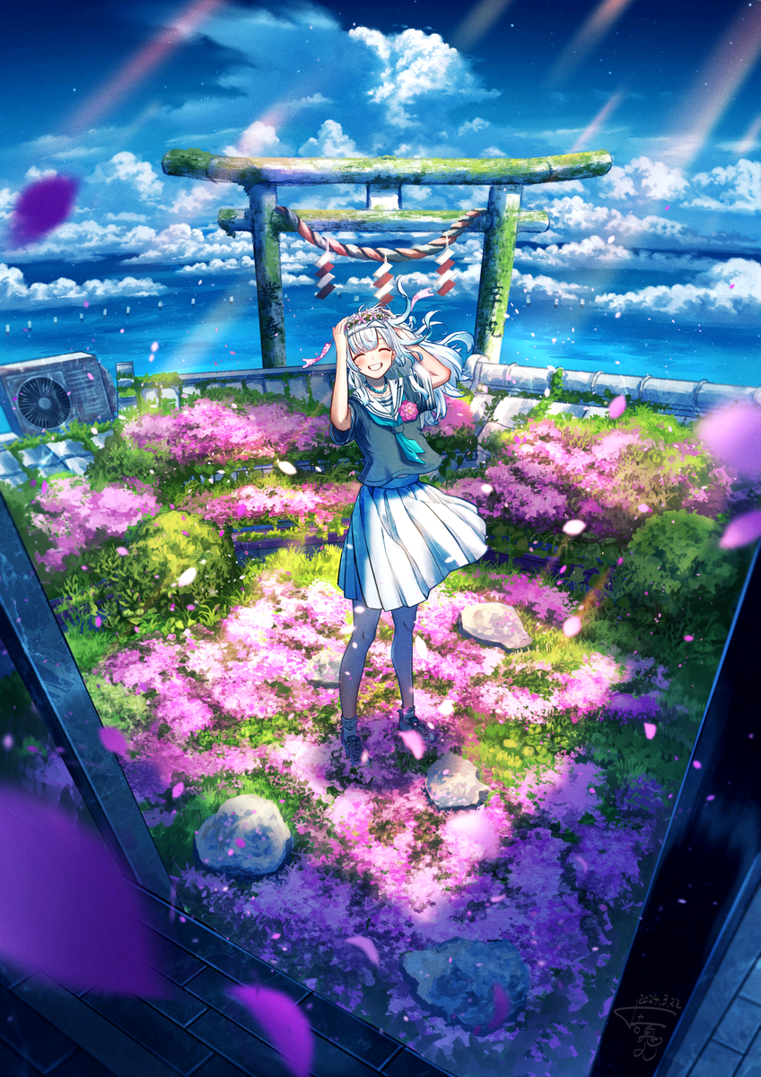 This is a pixiv picture whose title is 「そらごと」.