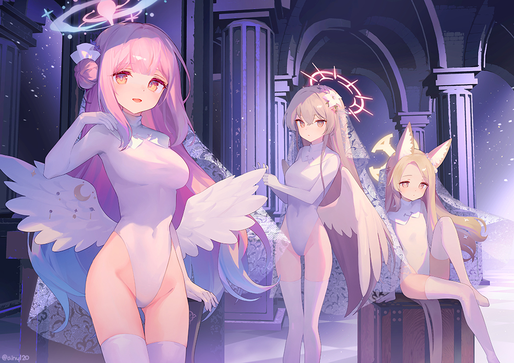 This is a pixiv picture whose title is 純白の覚悟.