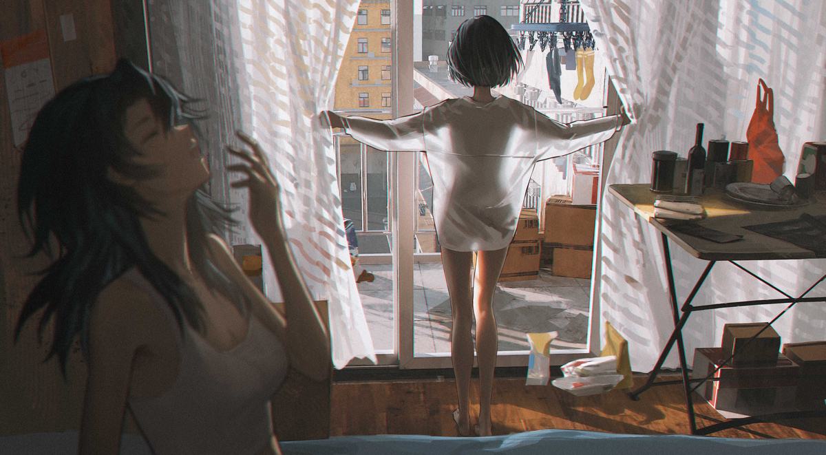 This is a pixiv picture whose title is おはよう.