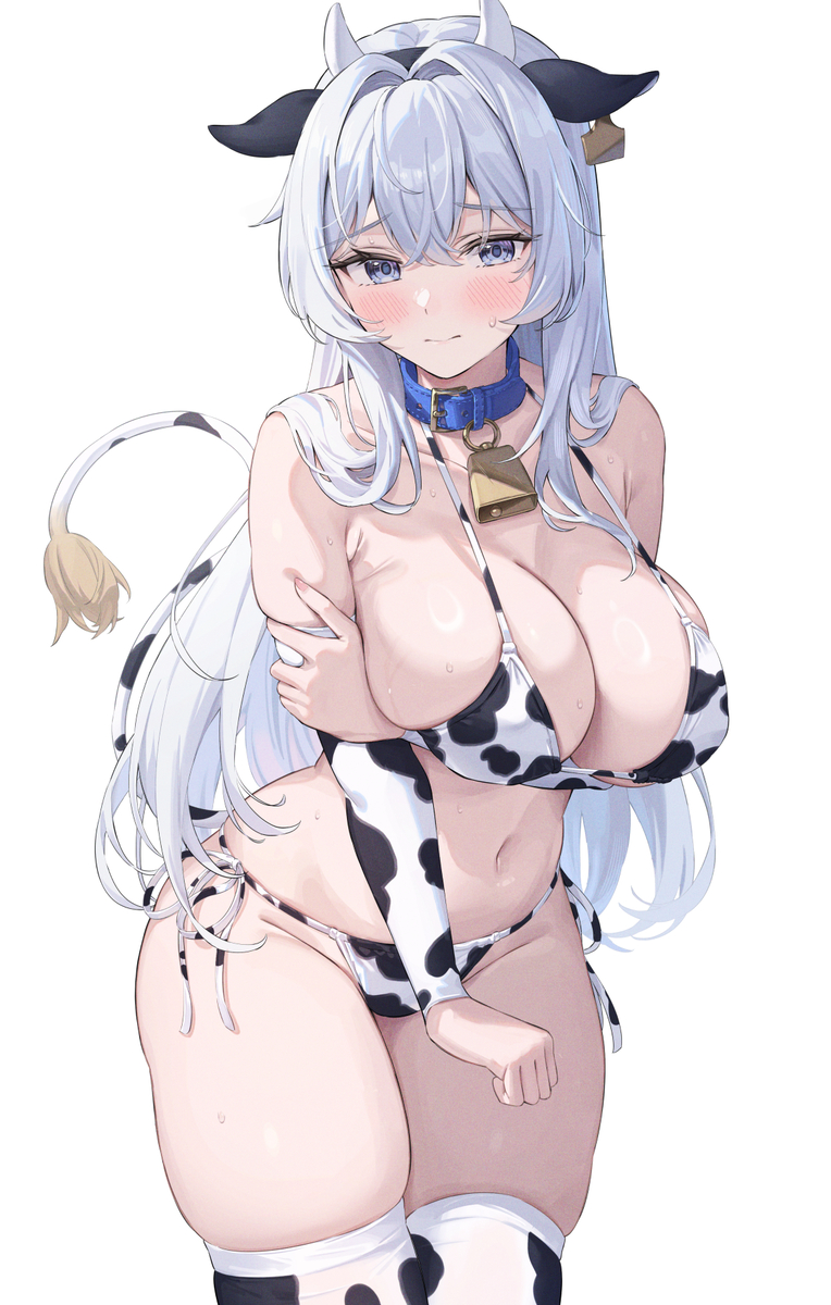 This is a pixiv picture whose title is 牛柄ビキニシオンさん.