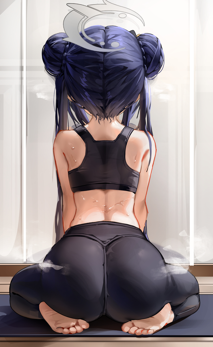 This is a pixiv picture whose title is 쭉쭉이 체조 키사키.