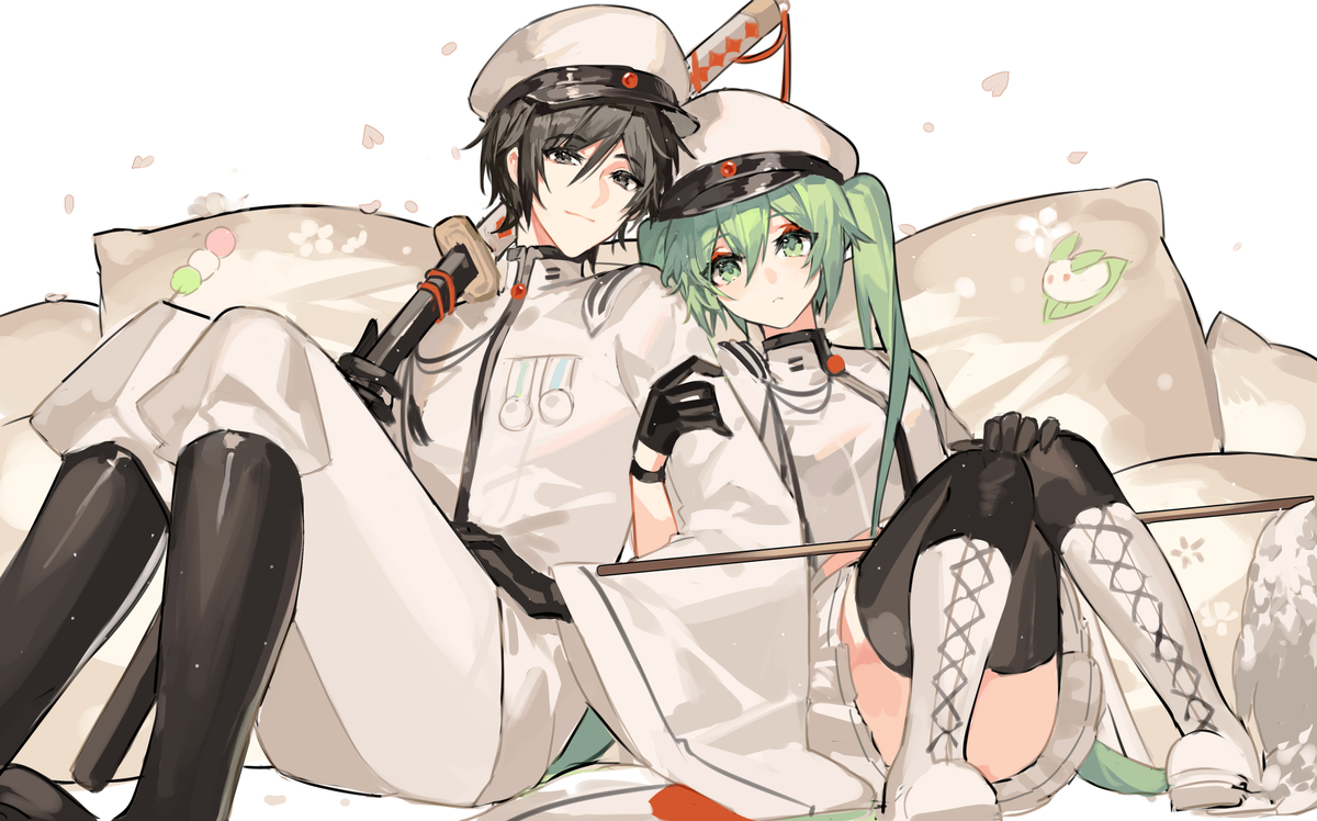 This is a pixiv picture whose title is 白い兄妹配布日おめでとう.