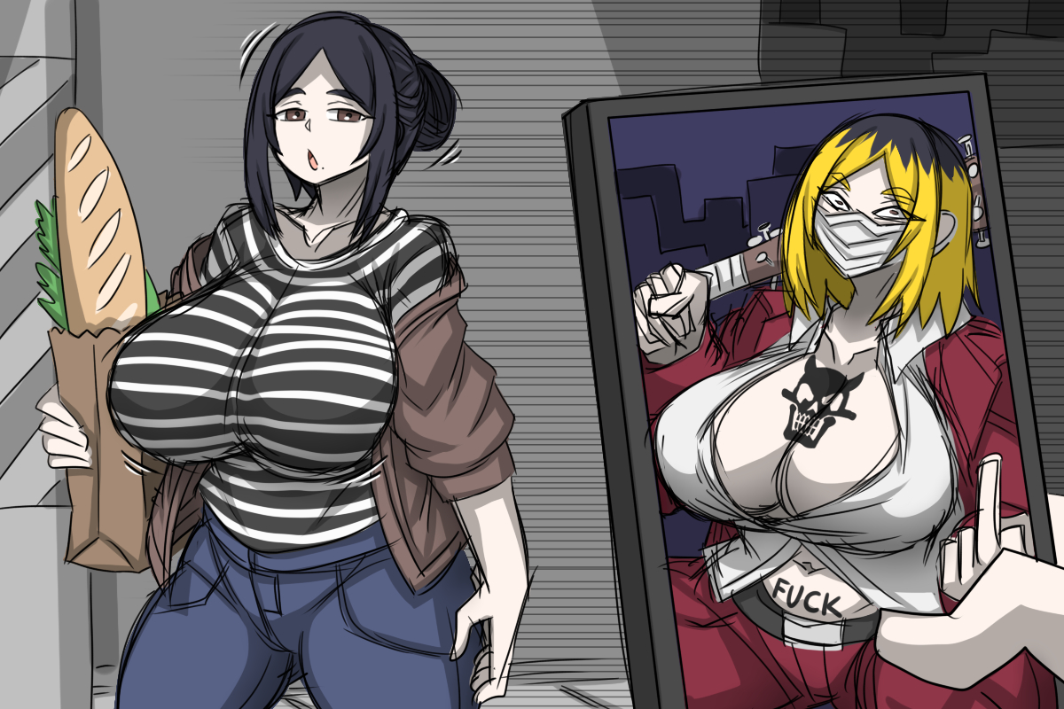 This is a pixiv picture whose title is 隔壁的人妻2.