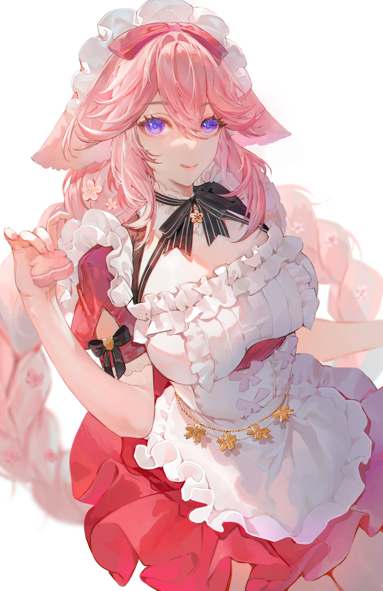 This is a pixiv picture whose title is メイド 🌸.