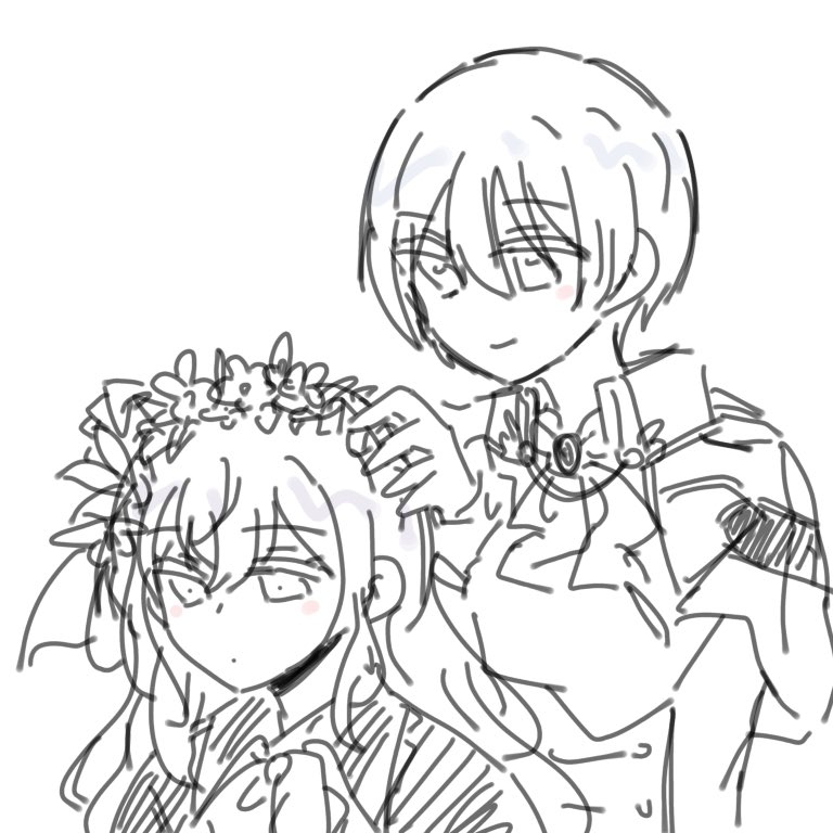 This is a pixiv picture whose title is 白騎士奏くんと黒百合まふゆちゃん.