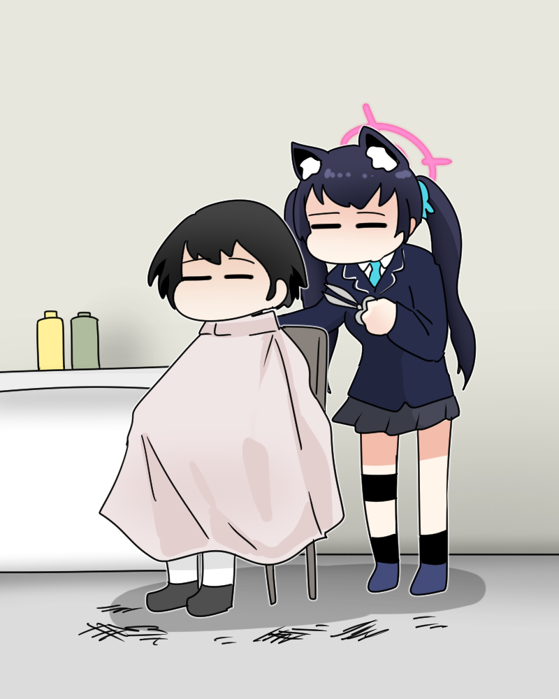 This is a pixiv picture whose title is 애니 선생 Anime Sensei.