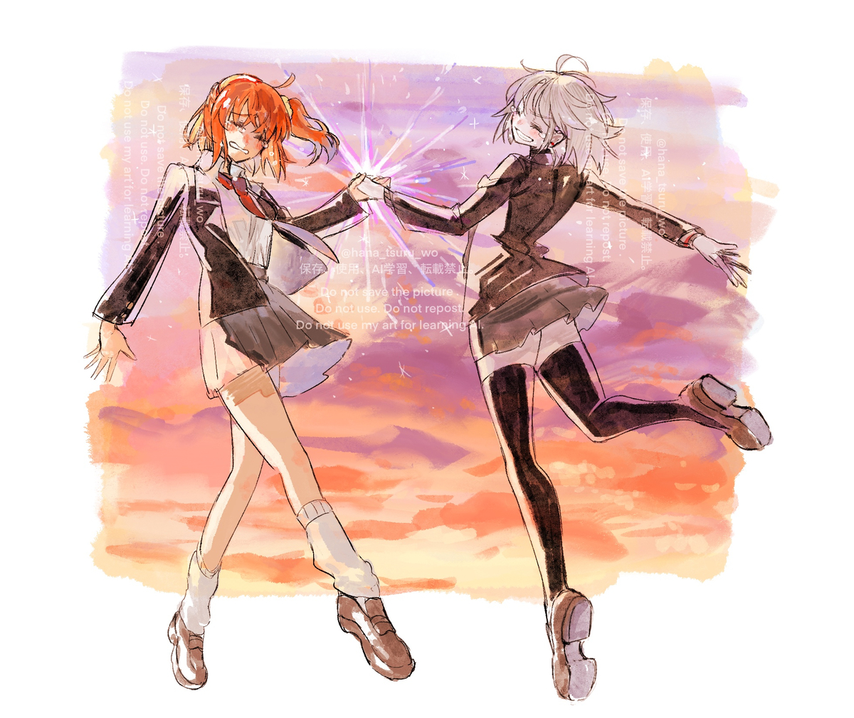 This is a pixiv picture whose title is ぐだ子とジャンヌ・オルタ.