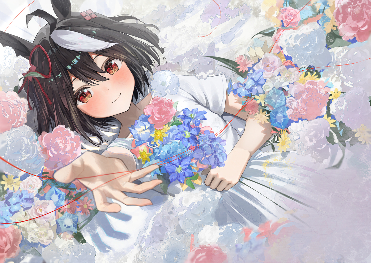 This is a pixiv picture whose title is キタサンブラック.