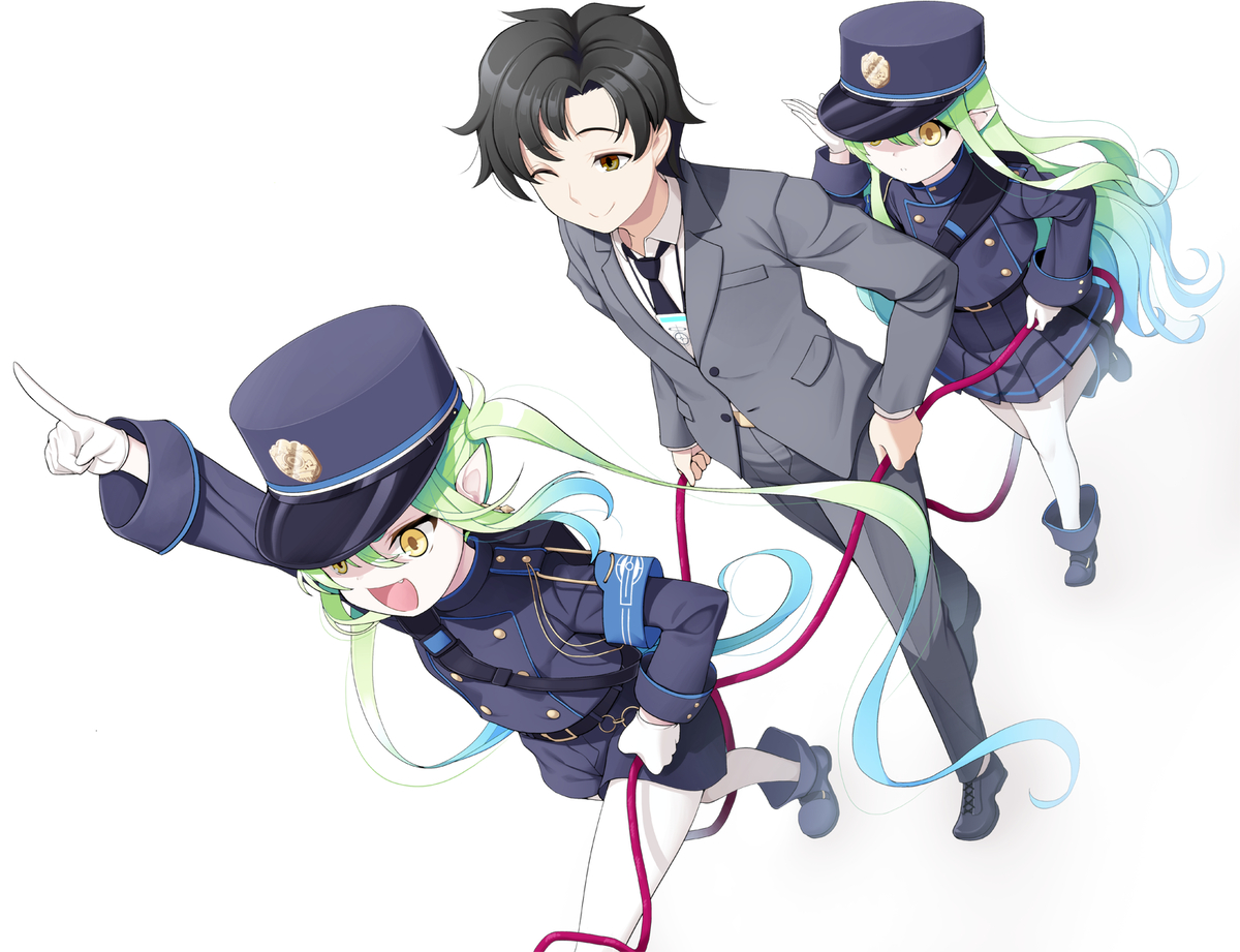 This is a pixiv picture whose title is シュポガキと汽車ごっこ(100日チャレンジ86回目).