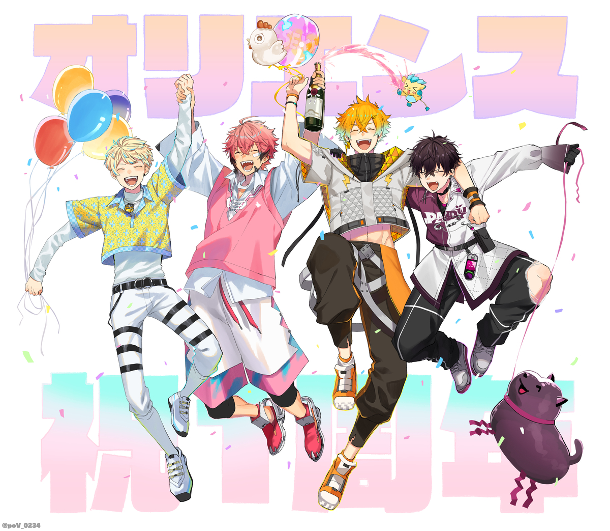This is a pixiv picture whose title is Oriens First Anniversary.