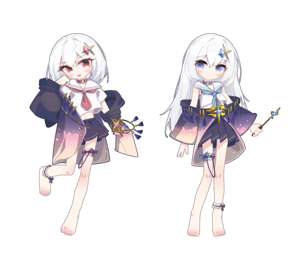 This is a pixiv picture whose title is 双子JK.