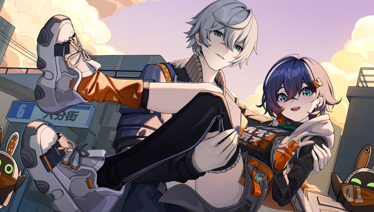 This is a pixiv picture whose title is 铃与哲.