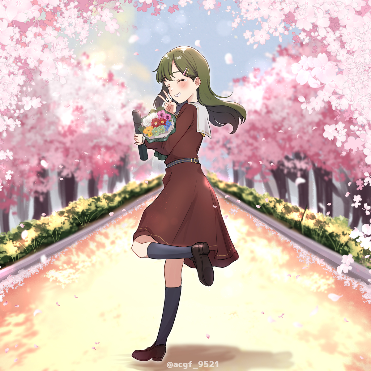 This is a pixiv picture whose title is いずれ会う四度目の桜.