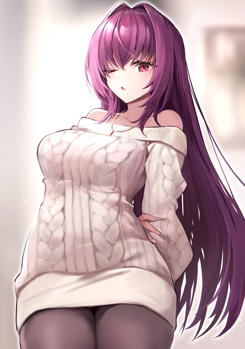 This is a pixiv picture whose title is 私服スカサハ.