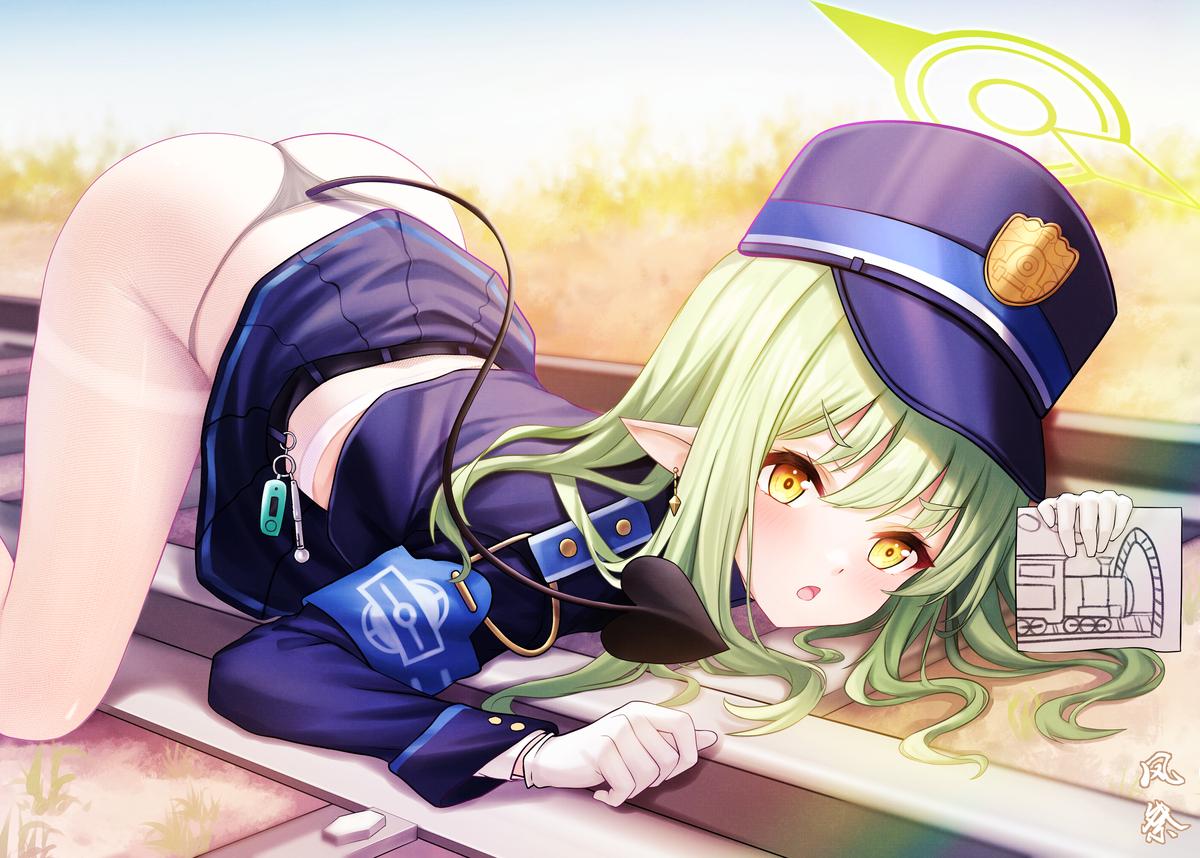 This is a pixiv picture whose title is ハイランダー鉄道学園の左の子.