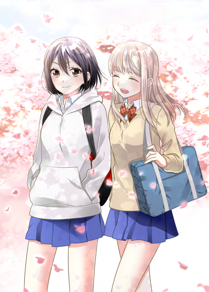 This is a pixiv picture whose title is 放課後絵🌸桜バージョン.