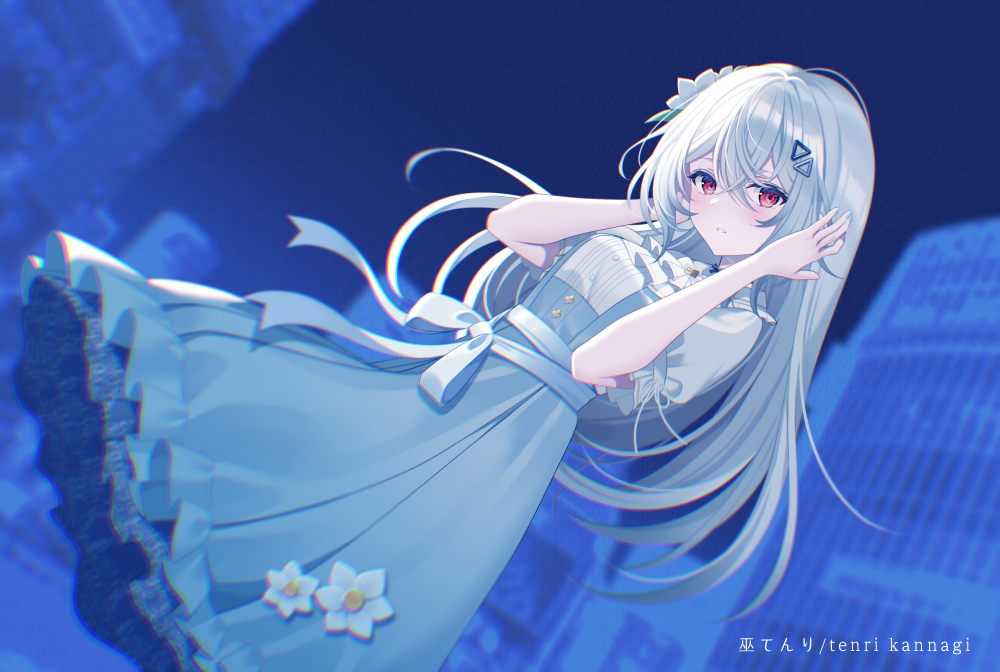 This is a pixiv picture whose title is 巫てんり『限りなく灰色へ』カバー.