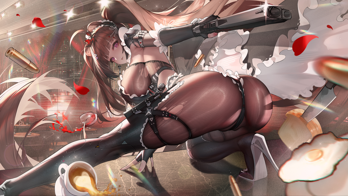 This is a pixiv picture whose title is 战术女仆的稿子.