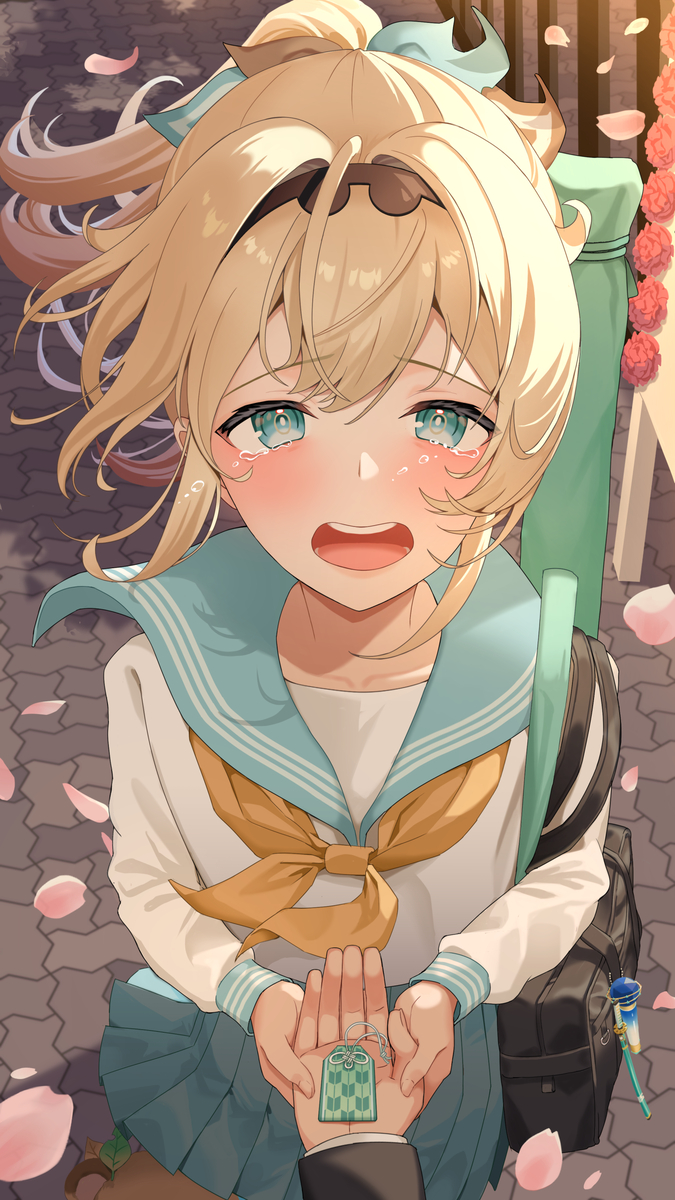 This is a pixiv picture whose title is 「別々の学校になっても風真のこと忘れないで――」.