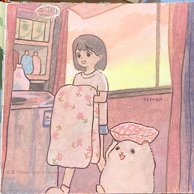 This is a pixiv picture whose title is ふとんもう暖かくなった.