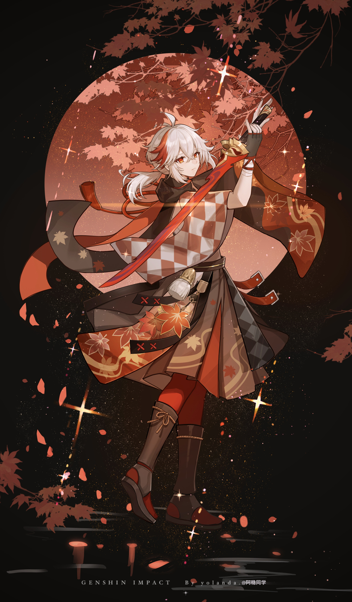 This is a pixiv picture whose title is 楓原万葉.
