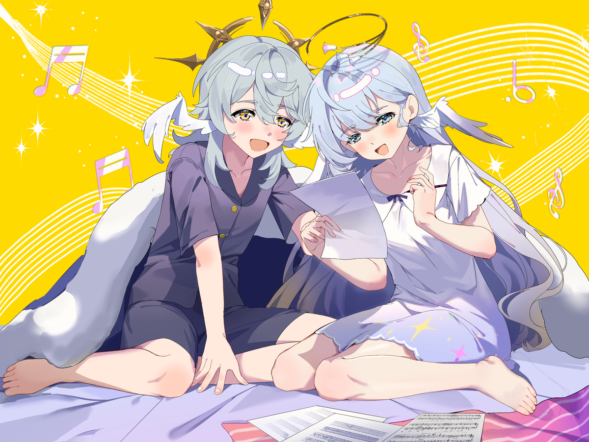 This is a pixiv picture whose title is 读谱.