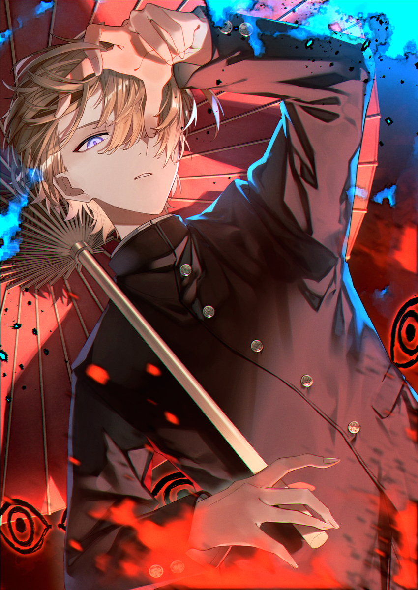 This is a pixiv picture whose title is 青い炎.