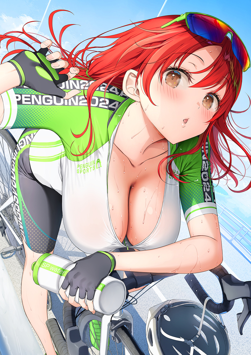 This is a pixiv picture whose title is 自転車さん.