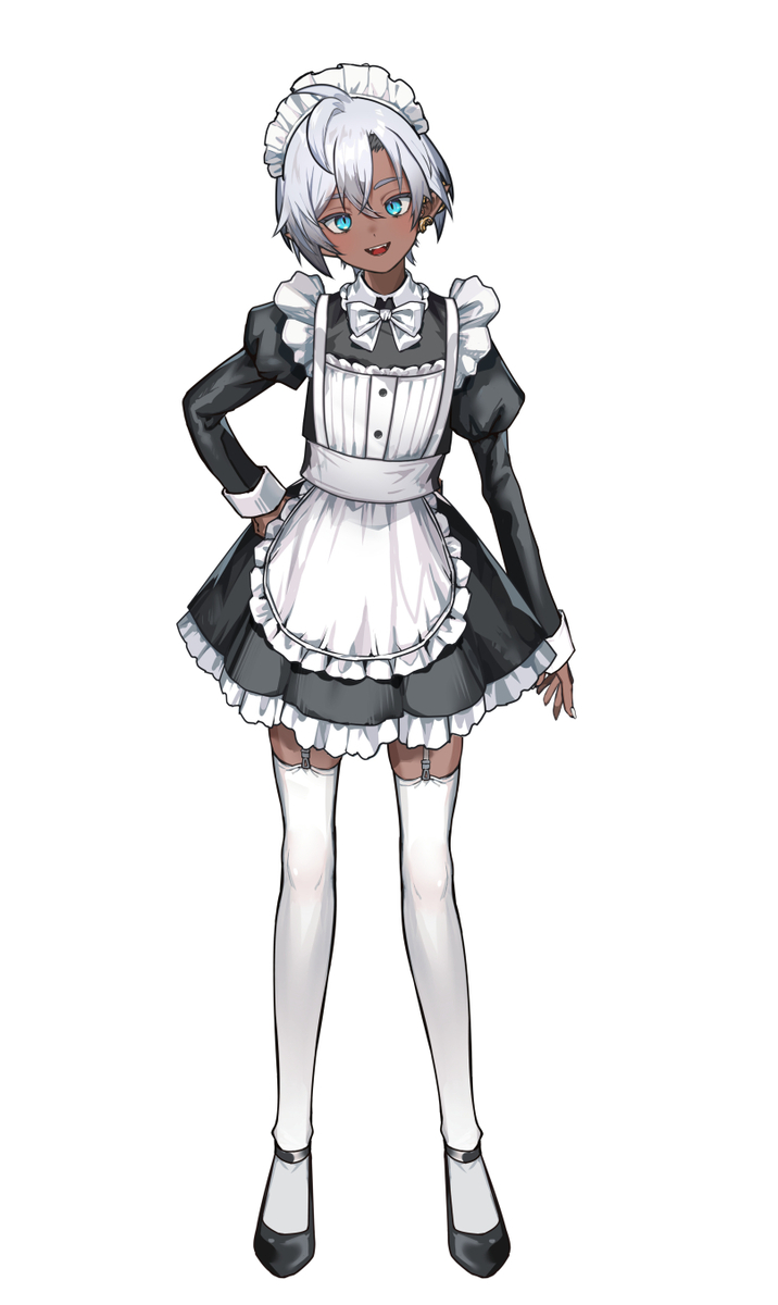 This is a pixiv picture whose title is 【Live2D】褐色メイドエルフ.