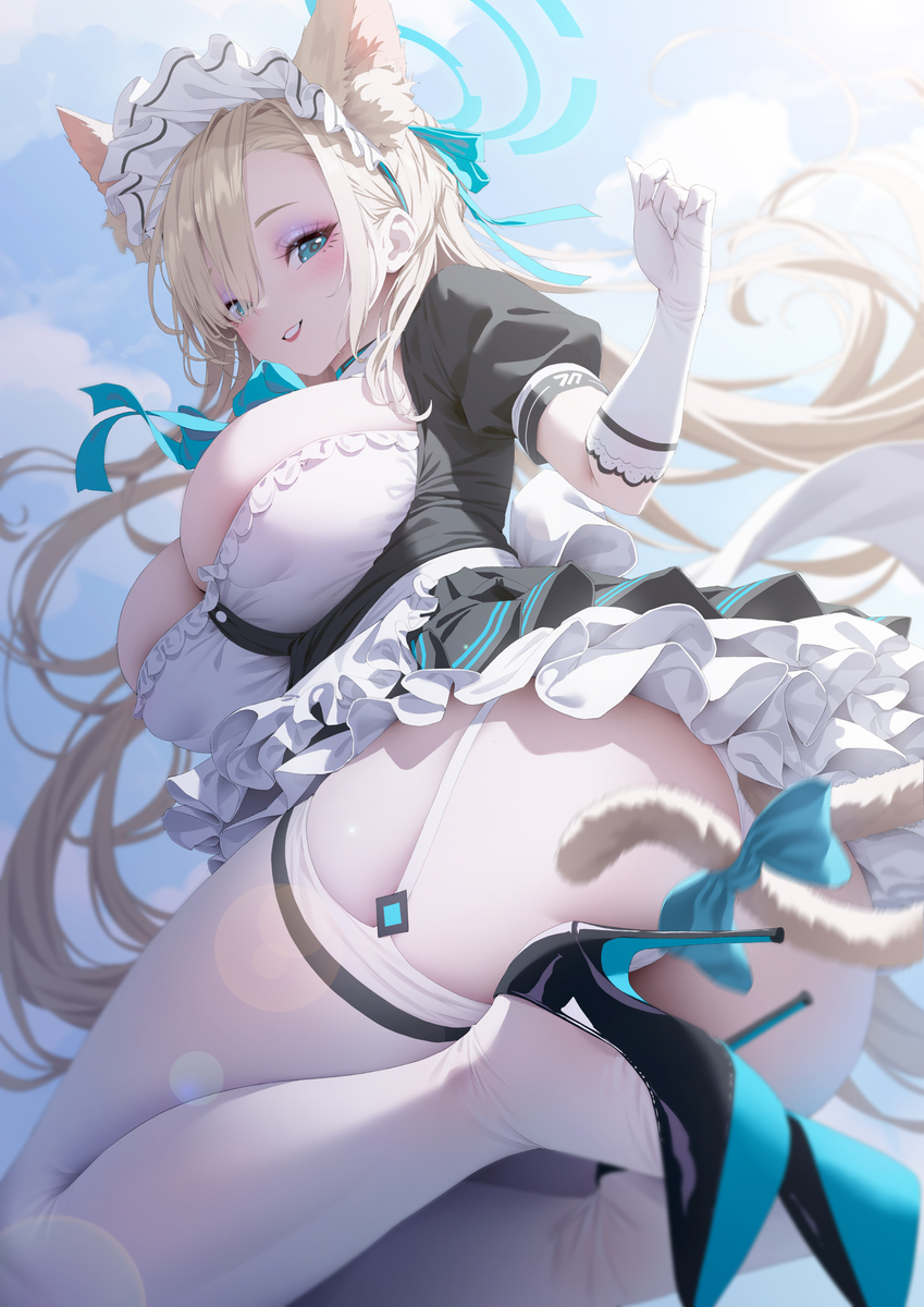 This is a pixiv picture whose title is 猫メード.
