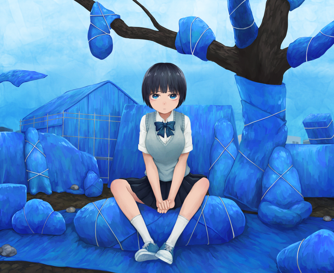This is a pixiv picture whose title is 青張る.